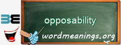 WordMeaning blackboard for opposability